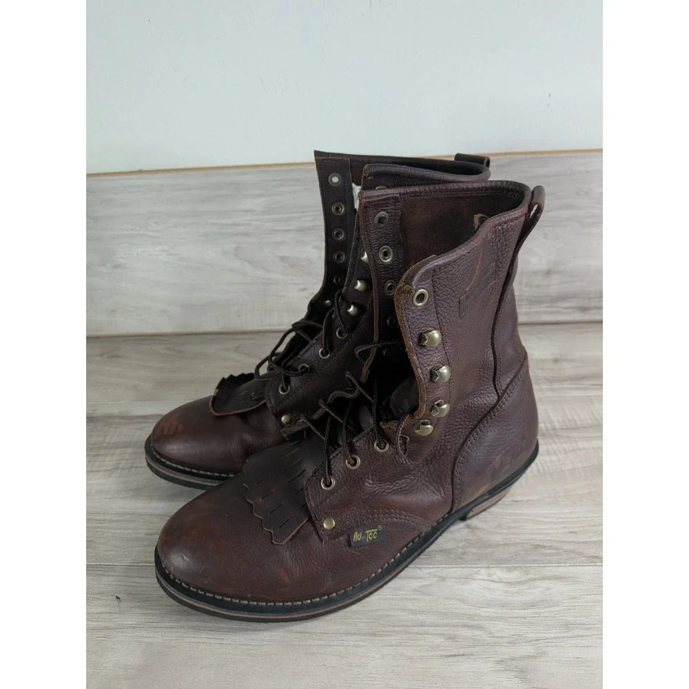 AdTec Packer Work Boot Tumble Chestnut Brown Leather 1173 Men's 11 W